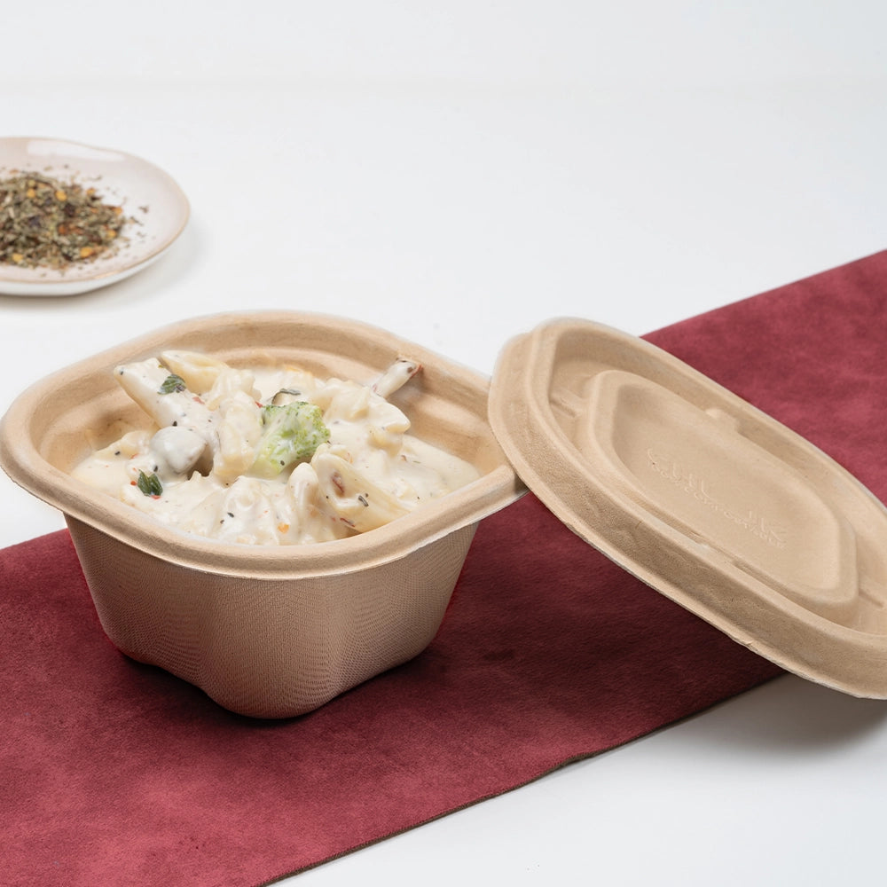 Churry 500ml Sugarcane Bagasse Disposable Delivery Container,1000 Count