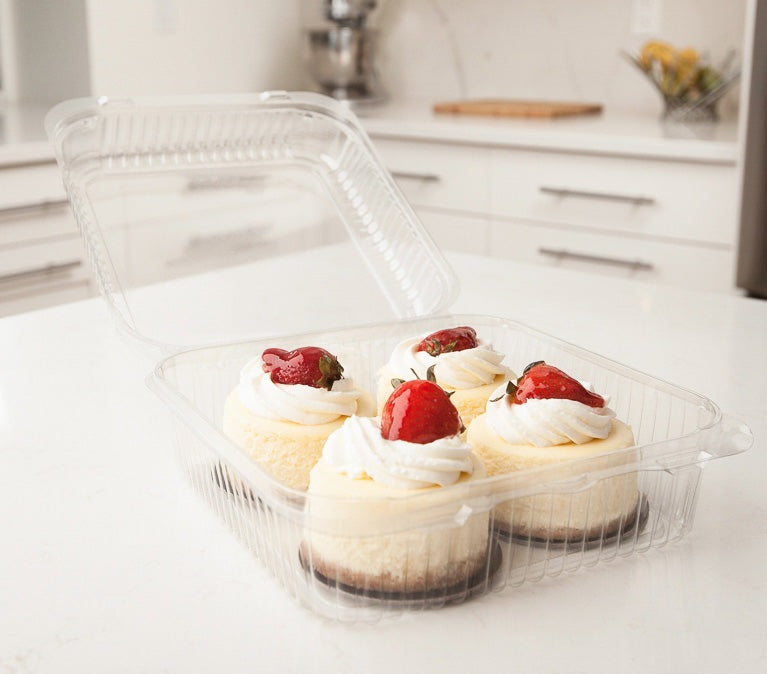 Square 96 oz. Center Seal Multi-purpose Package, Crystal Clear, PLA, 200/Case