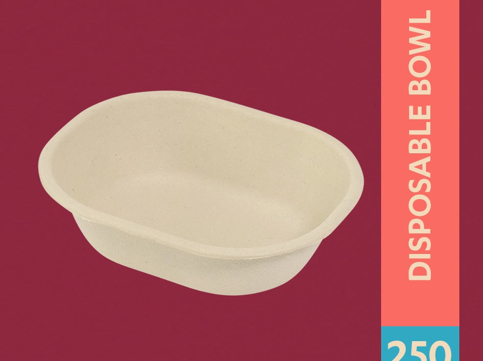 Chattori 250ml Sugarcane Bagasse Disposable Bowl,800 Count