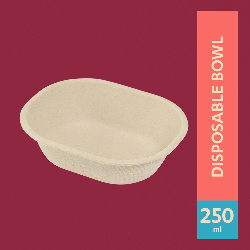 Chattori 250ml Sugarcane Bagasse Disposable Bowl,800 Count