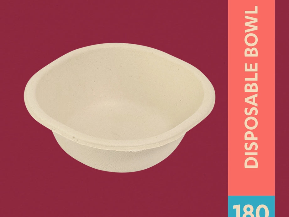 Chweet 180ml Sugarcane Bagasse Disposable Bowl,800 Count