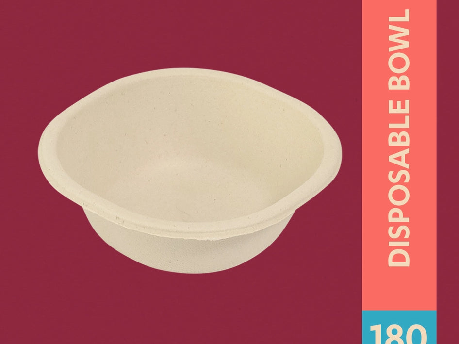 Chweet 180ml Sugarcane Bagasse Disposable Bowl,800 Count
