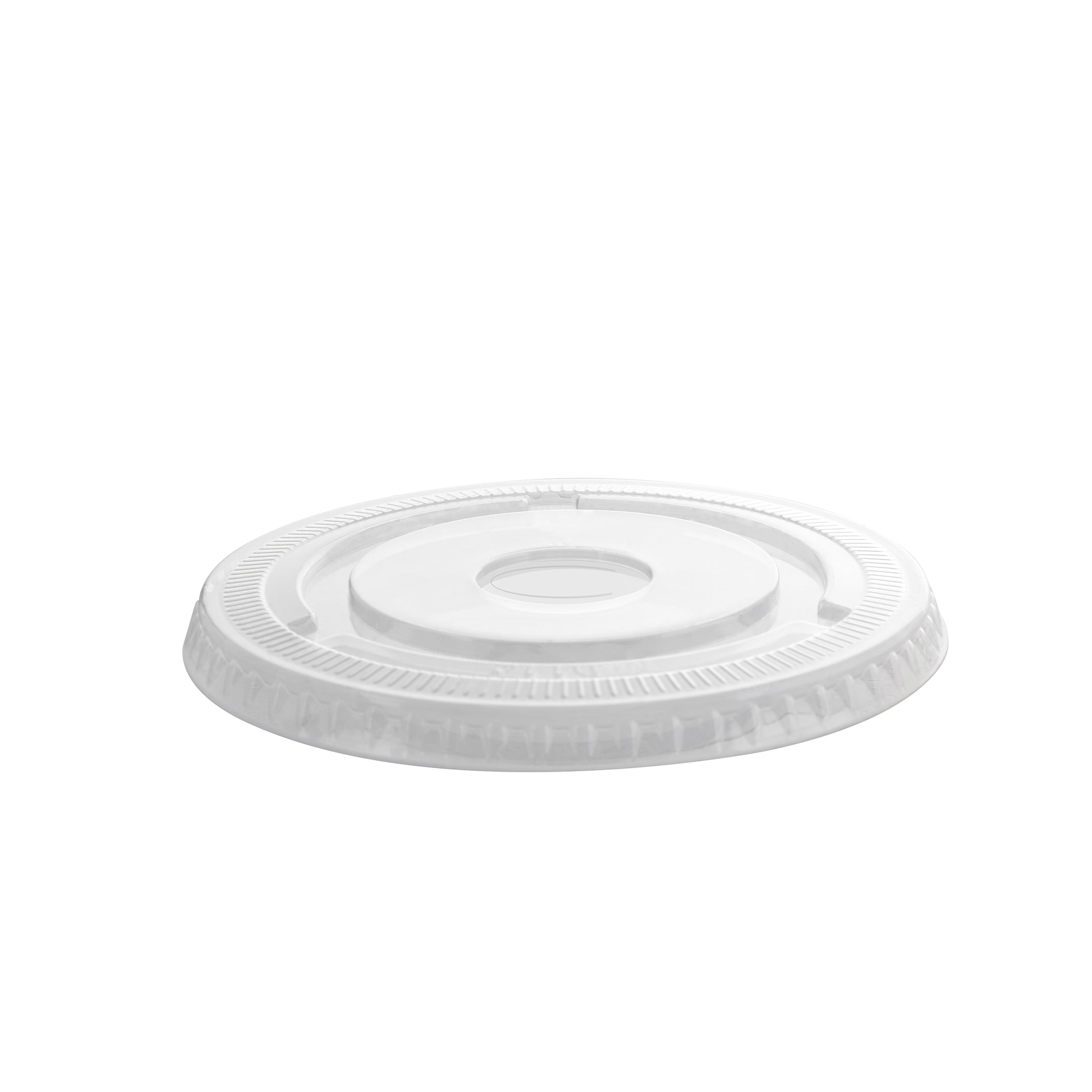 FITS 12-24 OZ. PET FLAT LID W/C-STRAW HOLE (98 MM) - product view