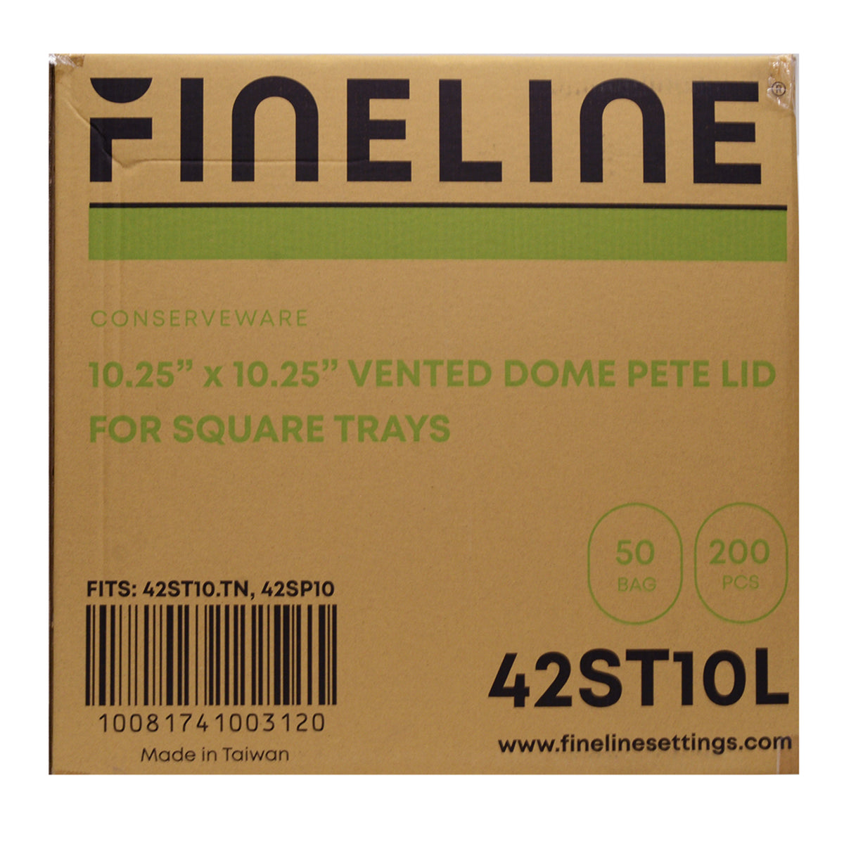 10.25" LID W/C-VENT FOR SQ TRAY - 3" - case view