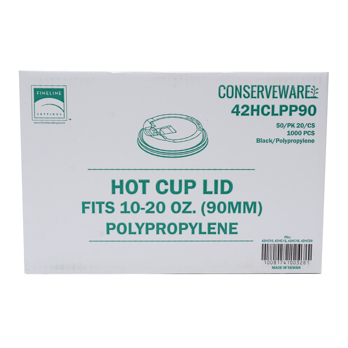 HOT CUP LID FITS 10-20 OZ. (90MM), PP - case view