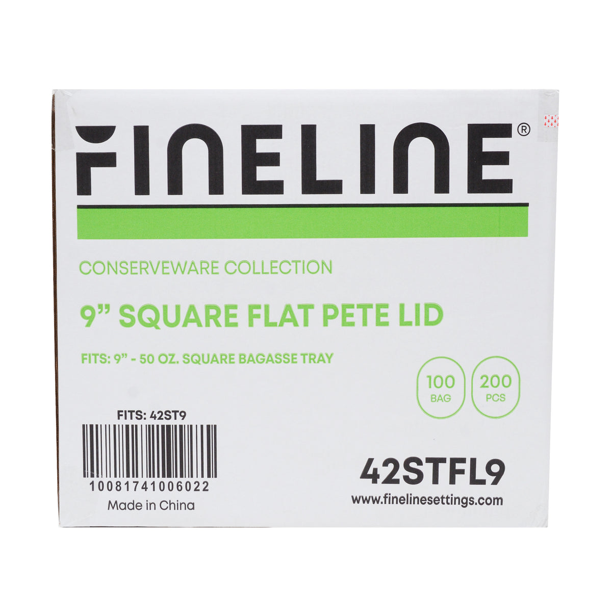 9" SQUARE FLAT PET LID - case view