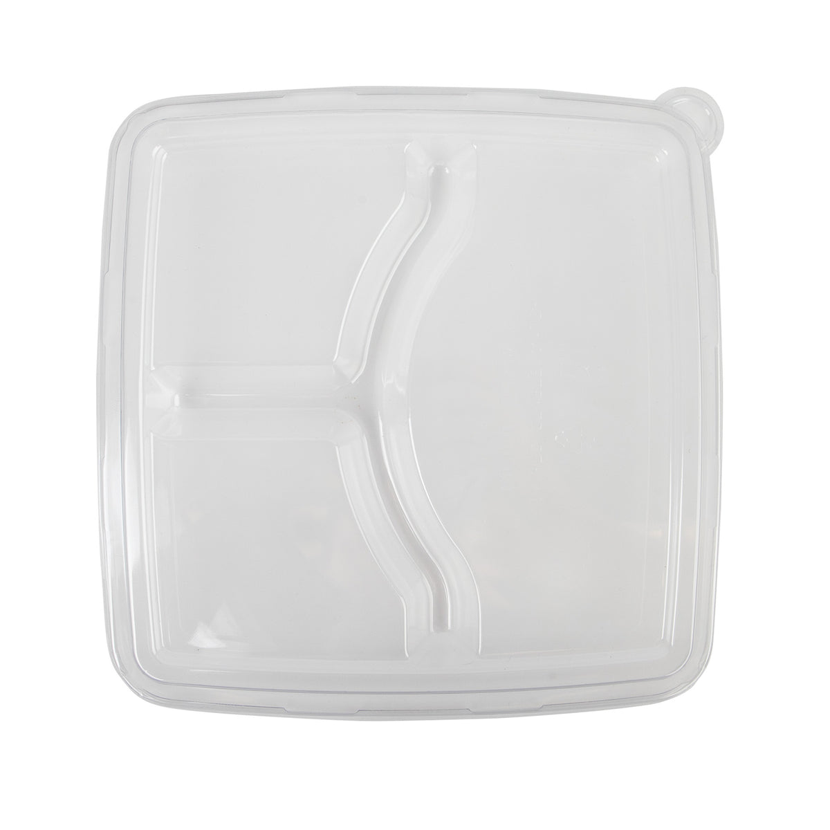 9" SQUARE 3 SECTION FLAT PET LID - product view