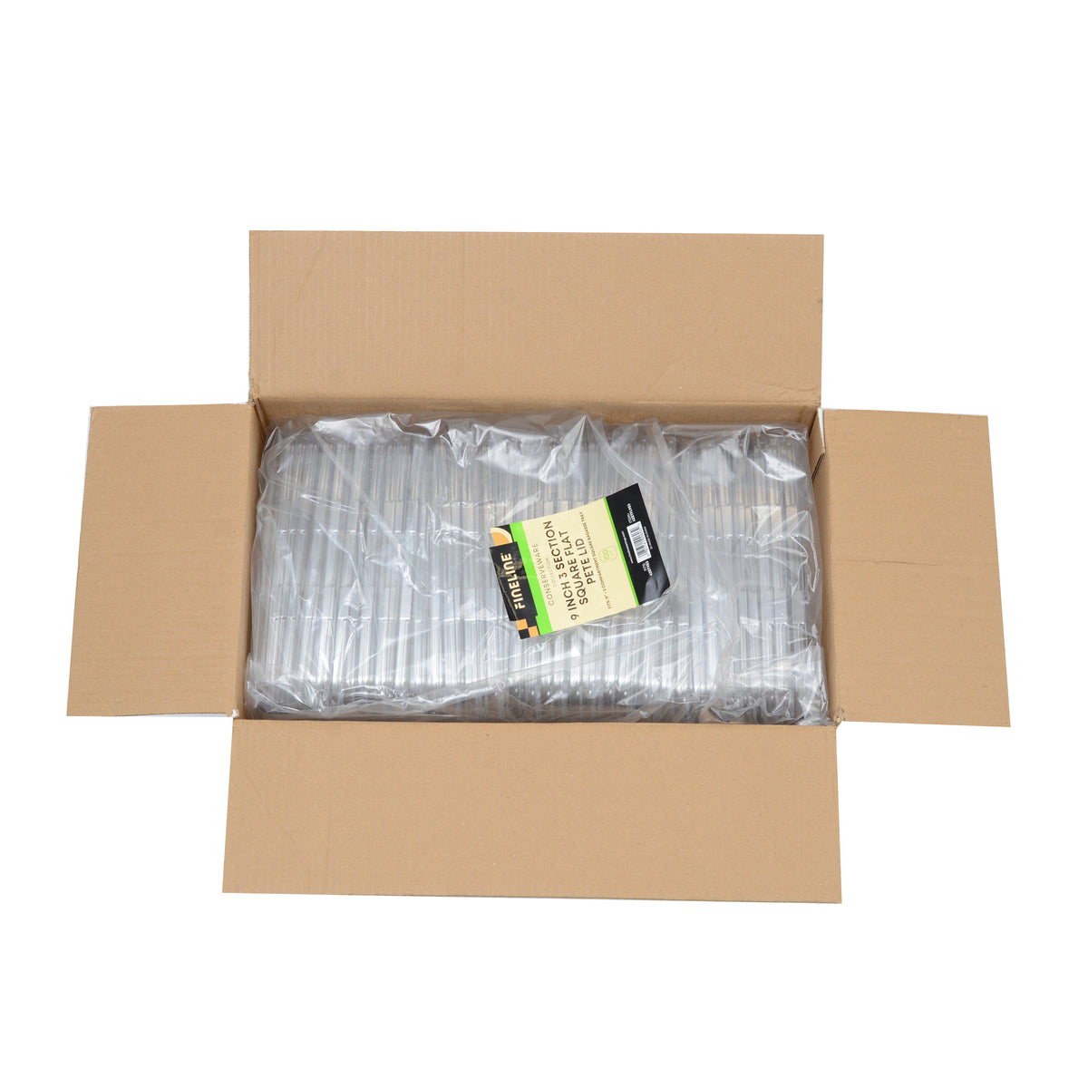 9" SQUARE 3 SECTION FLAT PET LID - lifestyle view