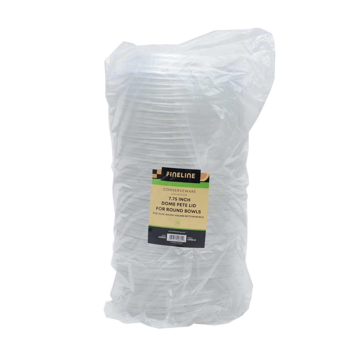 7.75" DOME LID FOR 32 OZ. ROUND BOWL SQ BOTTOM - packaging view
