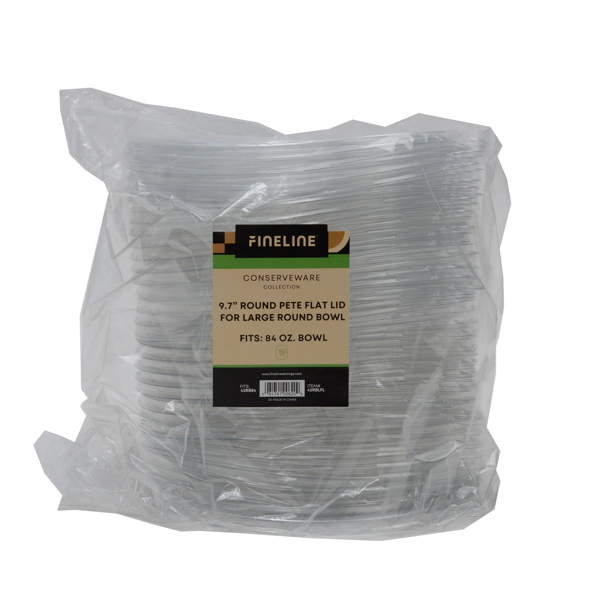 9.7" FLAT LID FOR LARGE ROUND BOWLS PET - packaging view