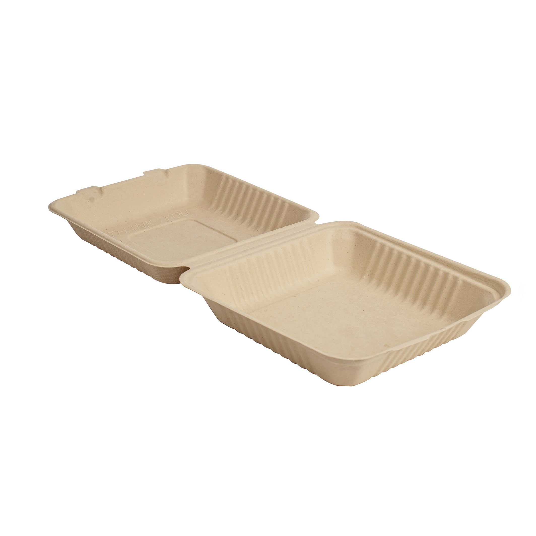 9" X 9" X 3.1" DEEP HINGED CONTAINER - PFAS FREE - product view