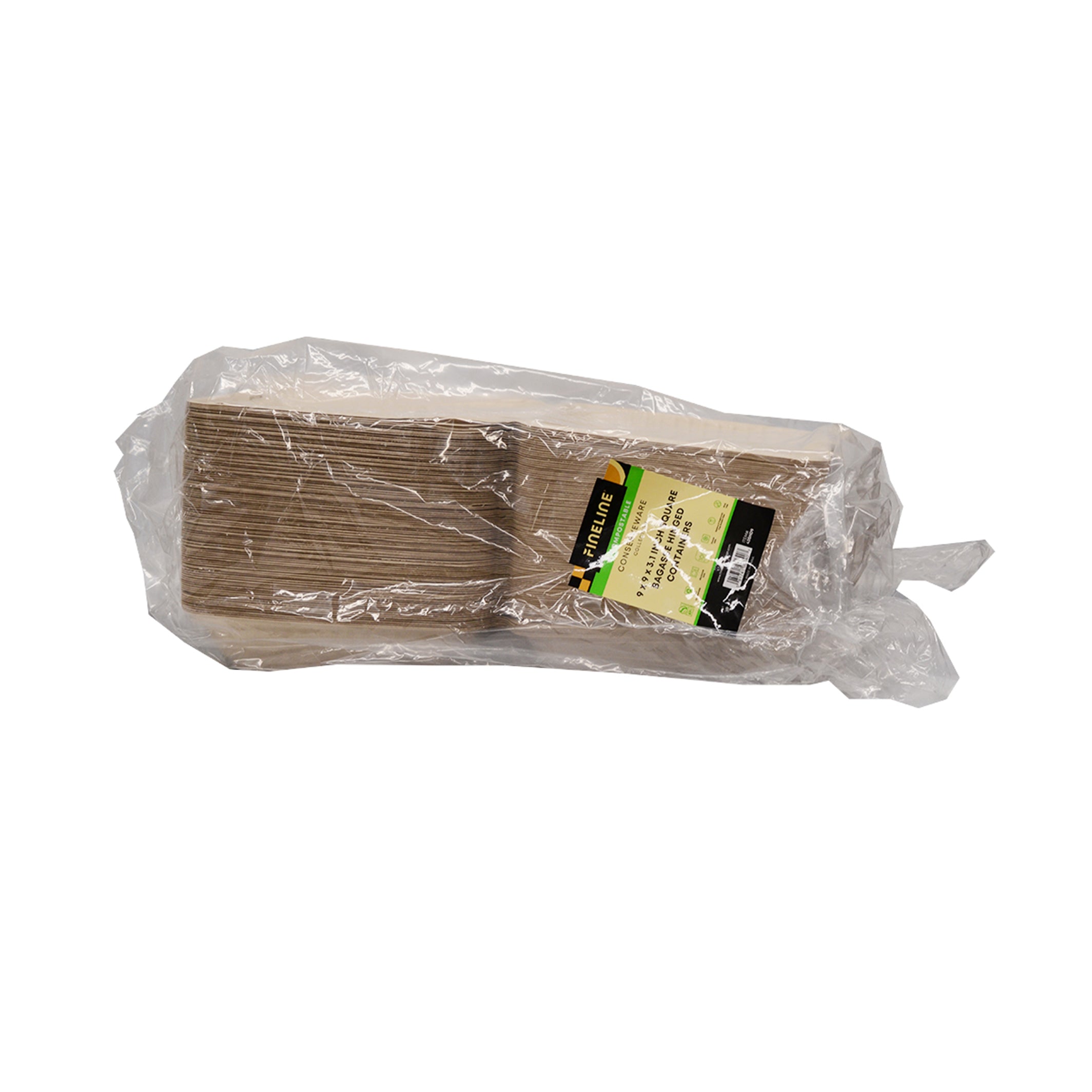 9" X 9" X 3.1" DEEP HINGED CONTAINER - PFAS FREE - packaging view
