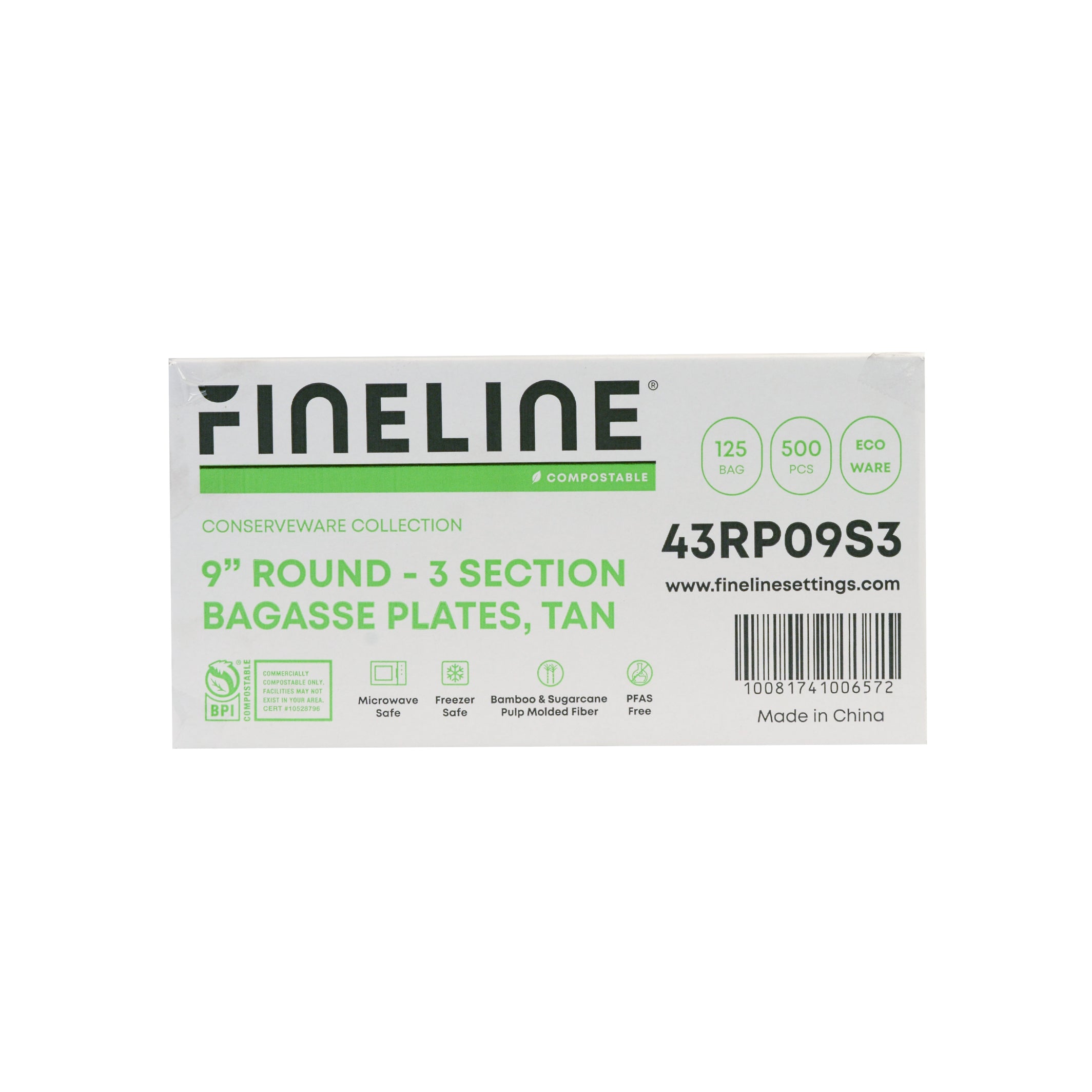 9" - 3 SECTION ROUND PLATE - PFAS FREE - case view