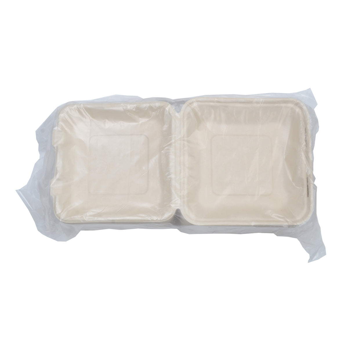 8" X 8" X 2.5" HINGED CONTAINER - LOW - PFAS FREE - packaging view