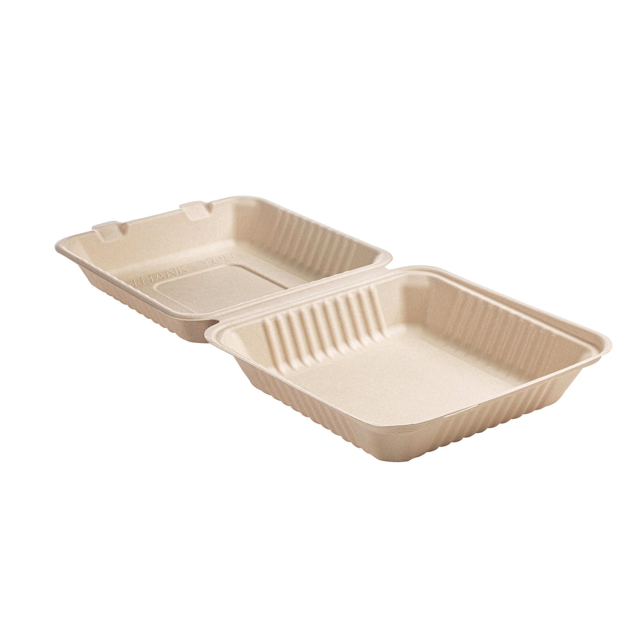 9" X 9" X 3.1" PLA LINED HINGED CONTAINER - DEEP - PFAS FREE - product view