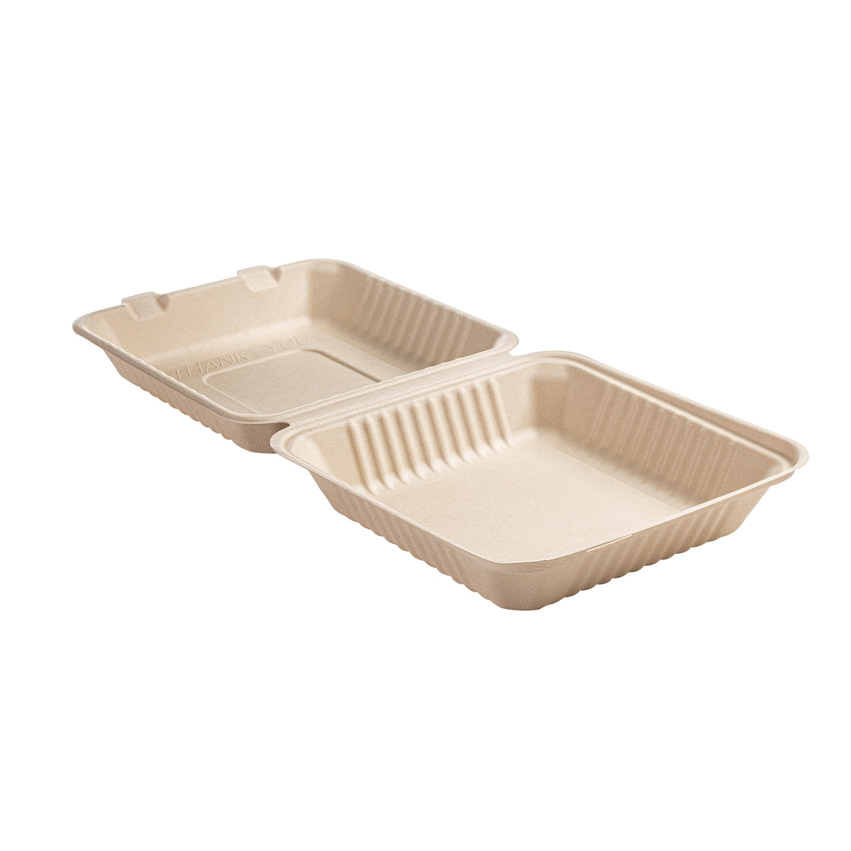9" X 9" X 3.1" PLA LINED HINGED CONTAINER - DEEP - PFAS FREE - product view