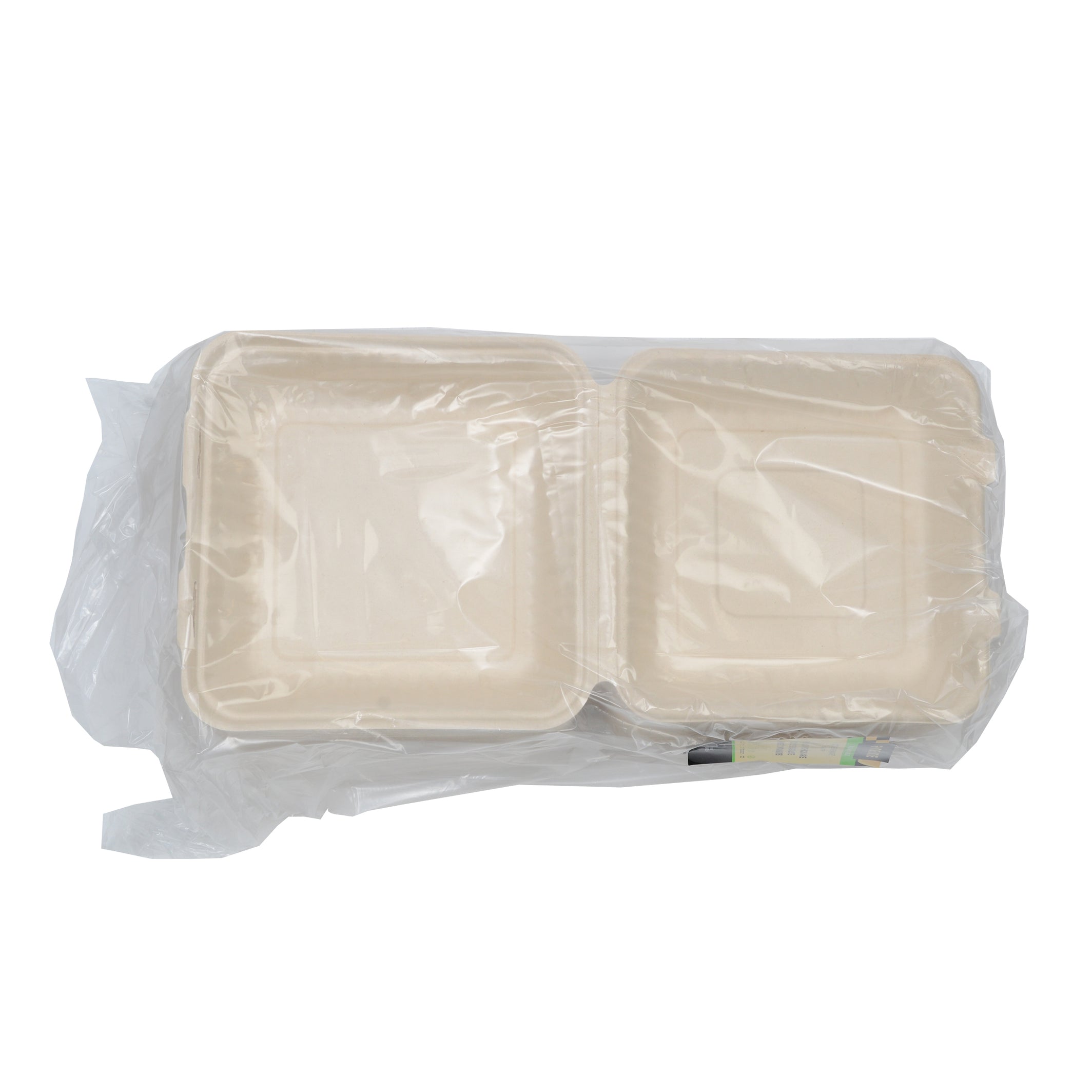 9" X 9" X 3.1" PLA LINED HINGED CONTAINER - DEEP - PFAS FREE - packaging view