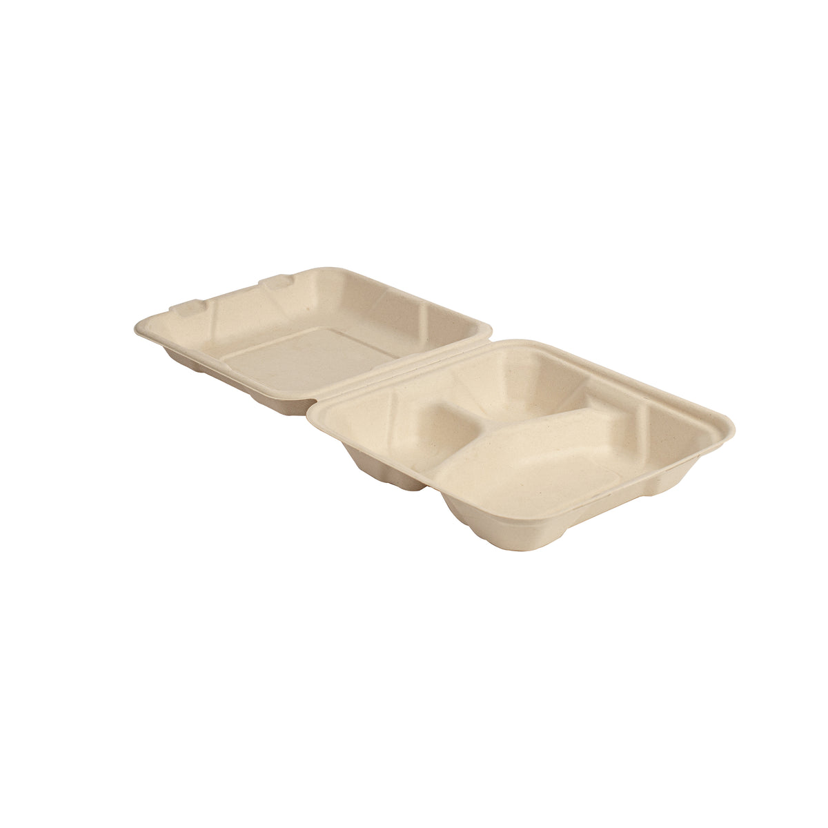 8" X 8" X 2.5 - 3 SECTION HINGED CONTAINER - LOW - PFAS FREE - product view