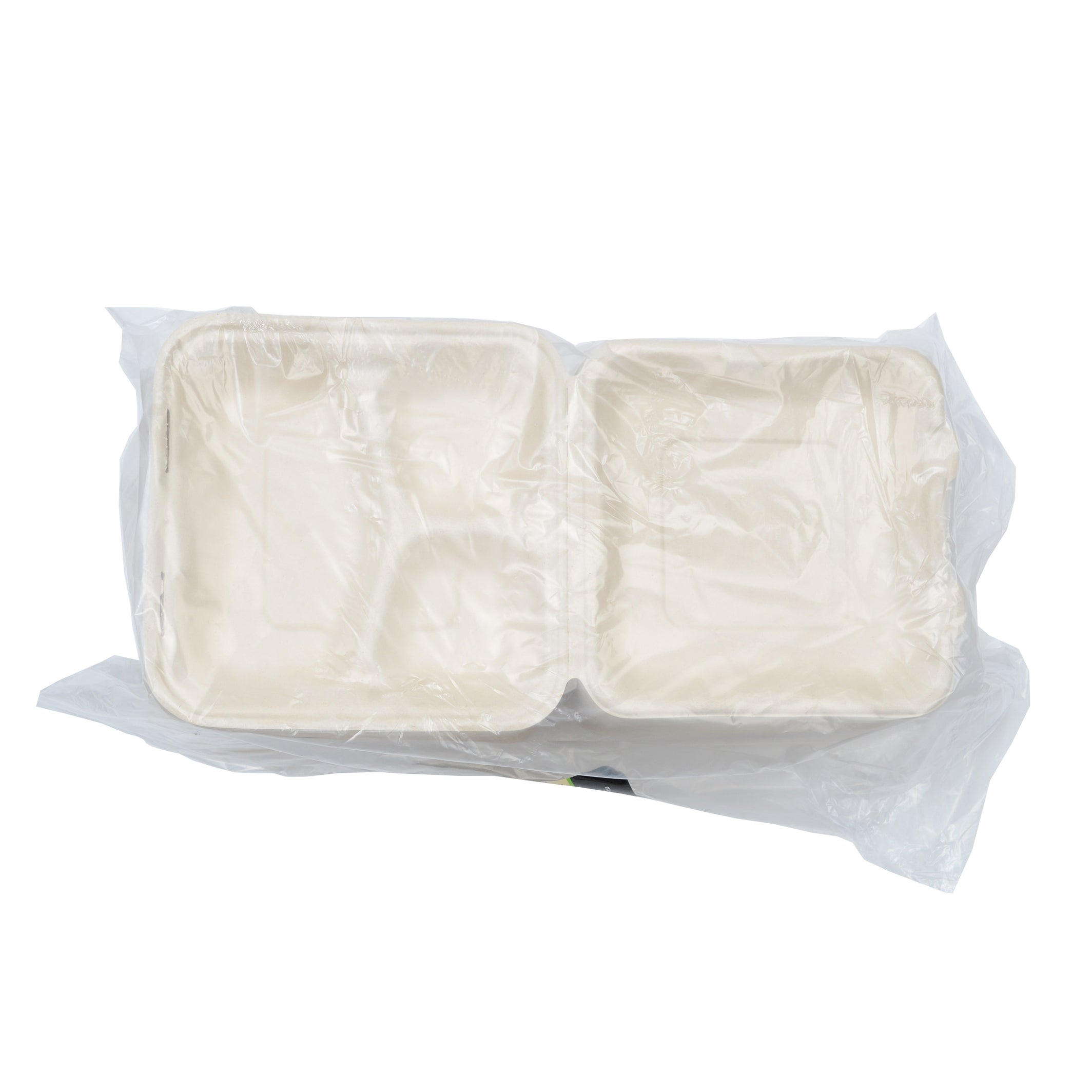 8" X 8" X 2.5 - 3 SECTION HINGED CONTAINER - LOW - PFAS FREE - packaging view
