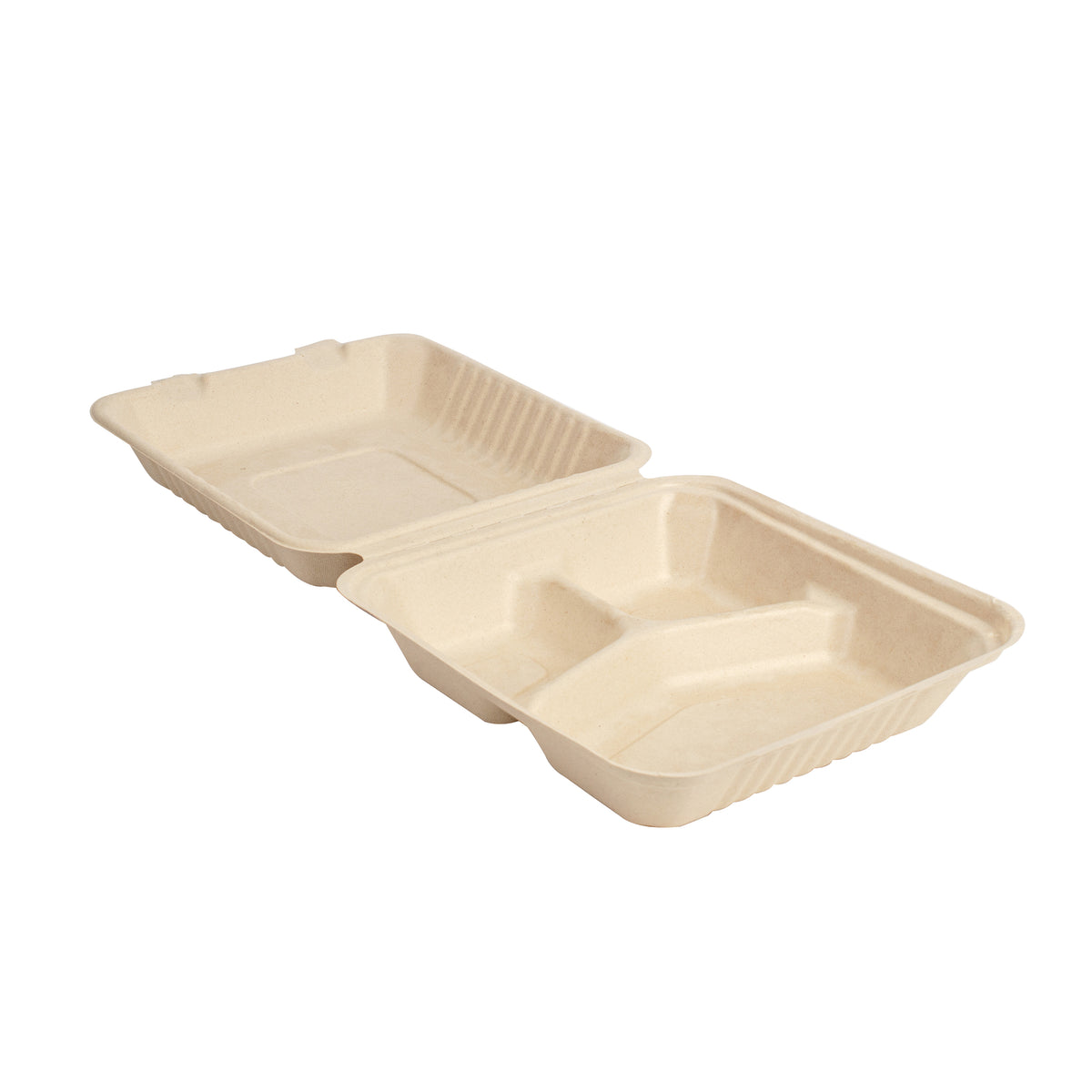 9" X 9" X 3.1" - 3 SECTION PLA LINED HINGED CONTAINER - DEEP - product view