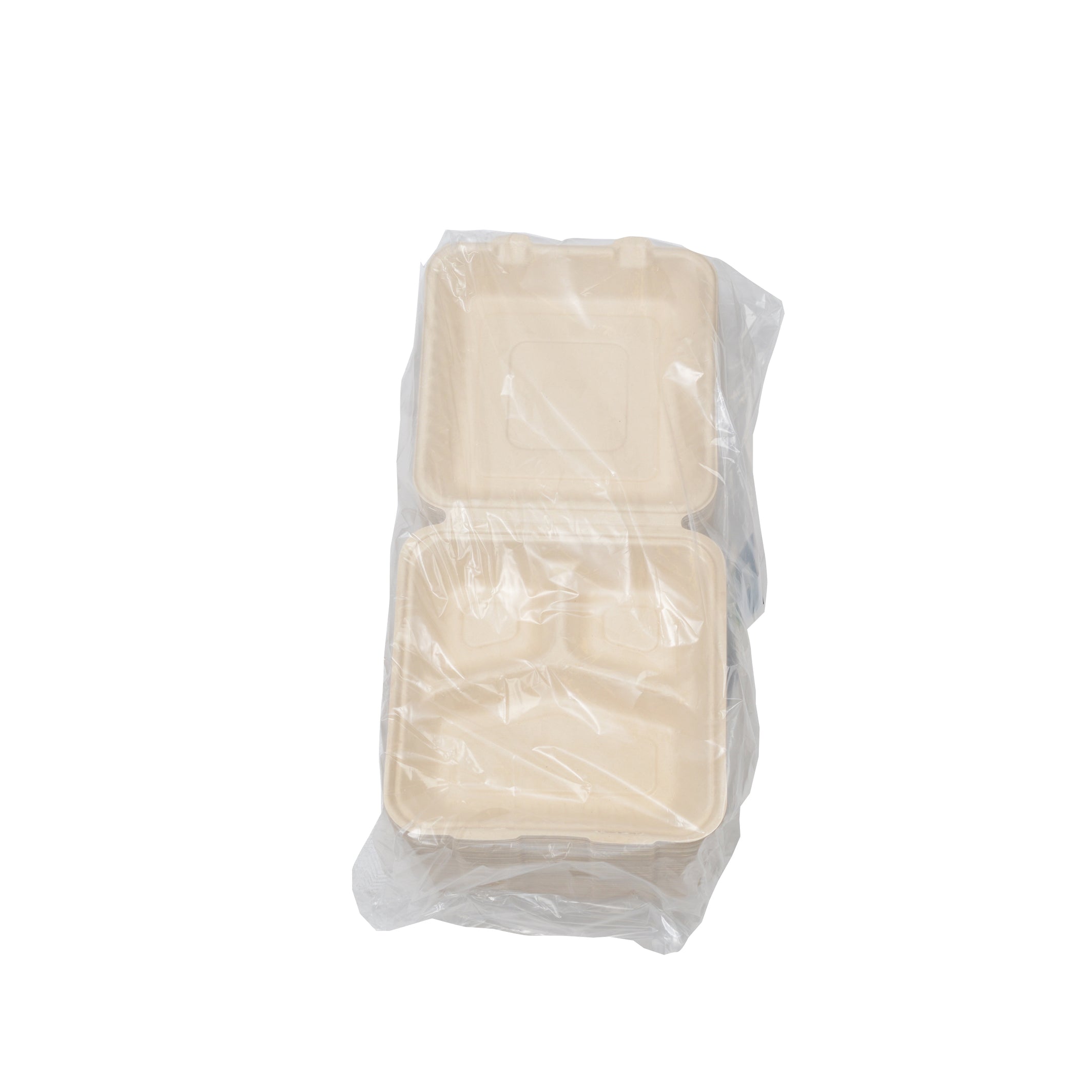 9" X 9" X 3.1" - 3 SECTION PLA LINED HINGED CONTAINER - DEEP - packaging view