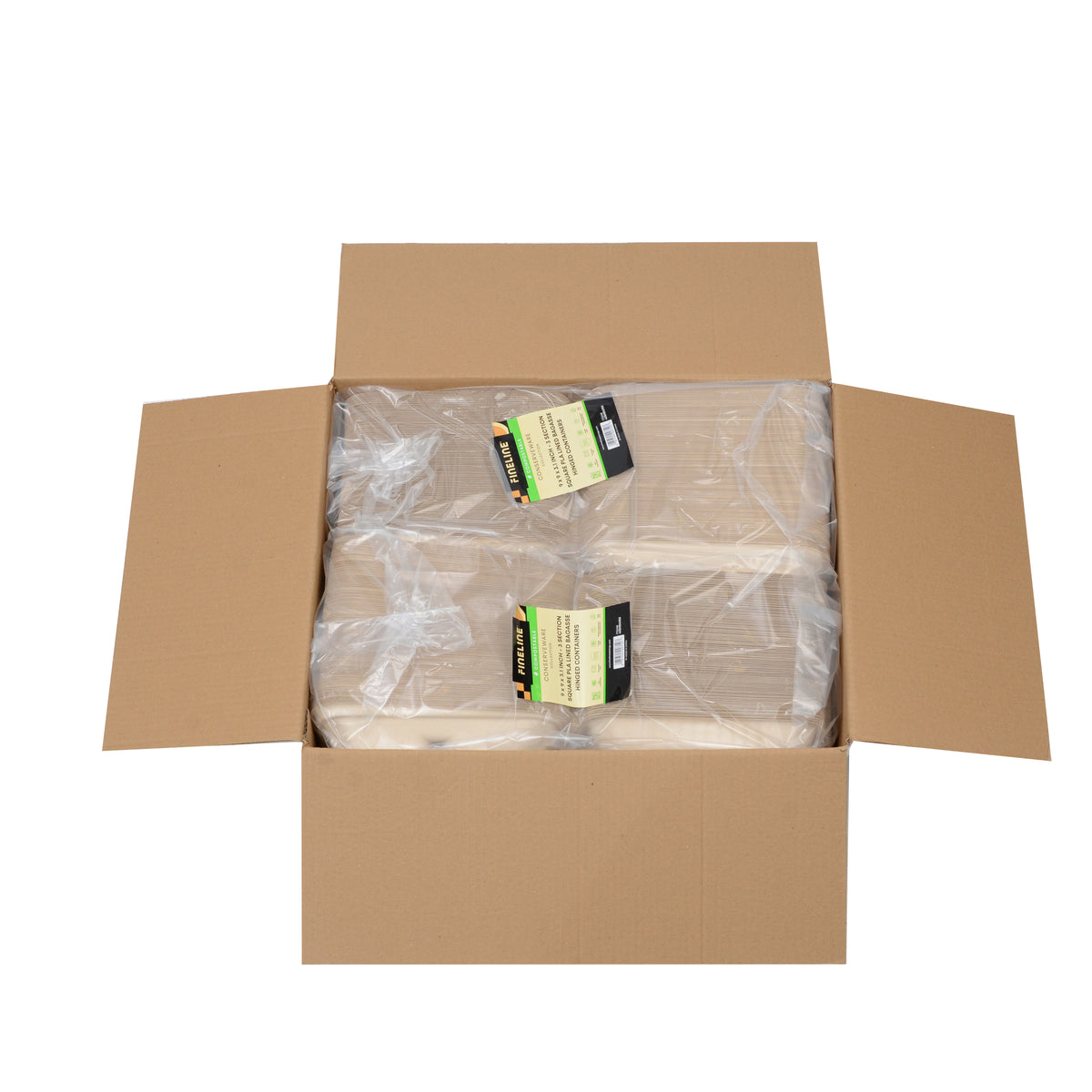 9" X 9" X 3.1" - 3 SECTION PLA LINED HINGED CONTAINER - DEEP - lifestyle view
