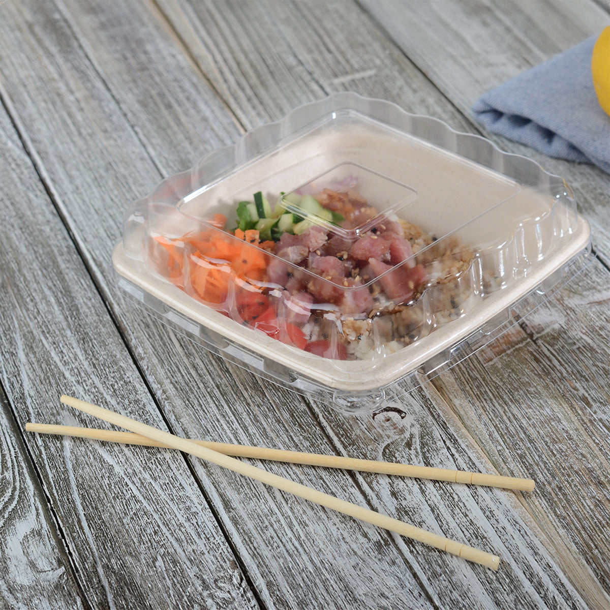 7" DOME LID FOR SQUARE BOWLS - open case view