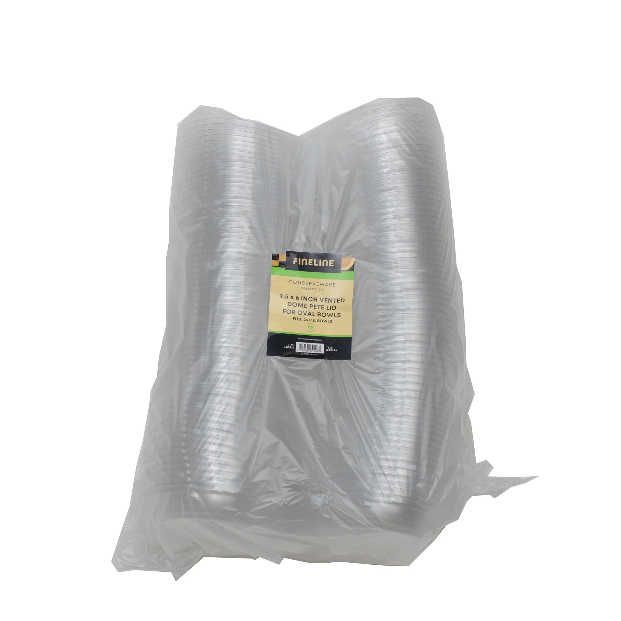 9.5" X 6" DOME LID FOR 24 OZ. OVAL BOWL - packaging view