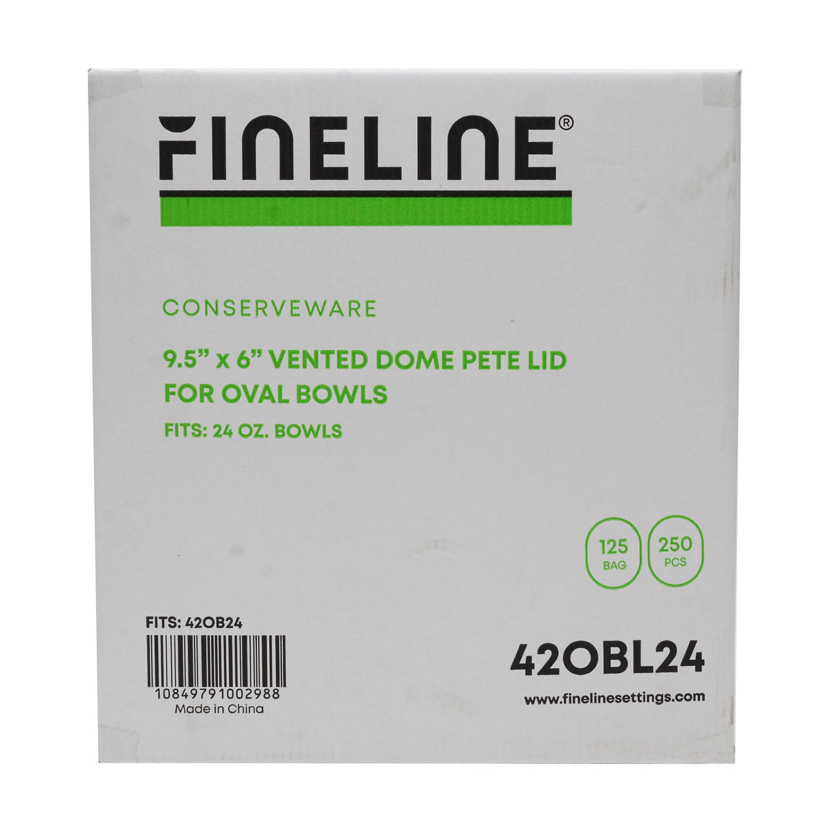 9.5" X 6" DOME LID FOR 24 OZ. OVAL BOWL - case view