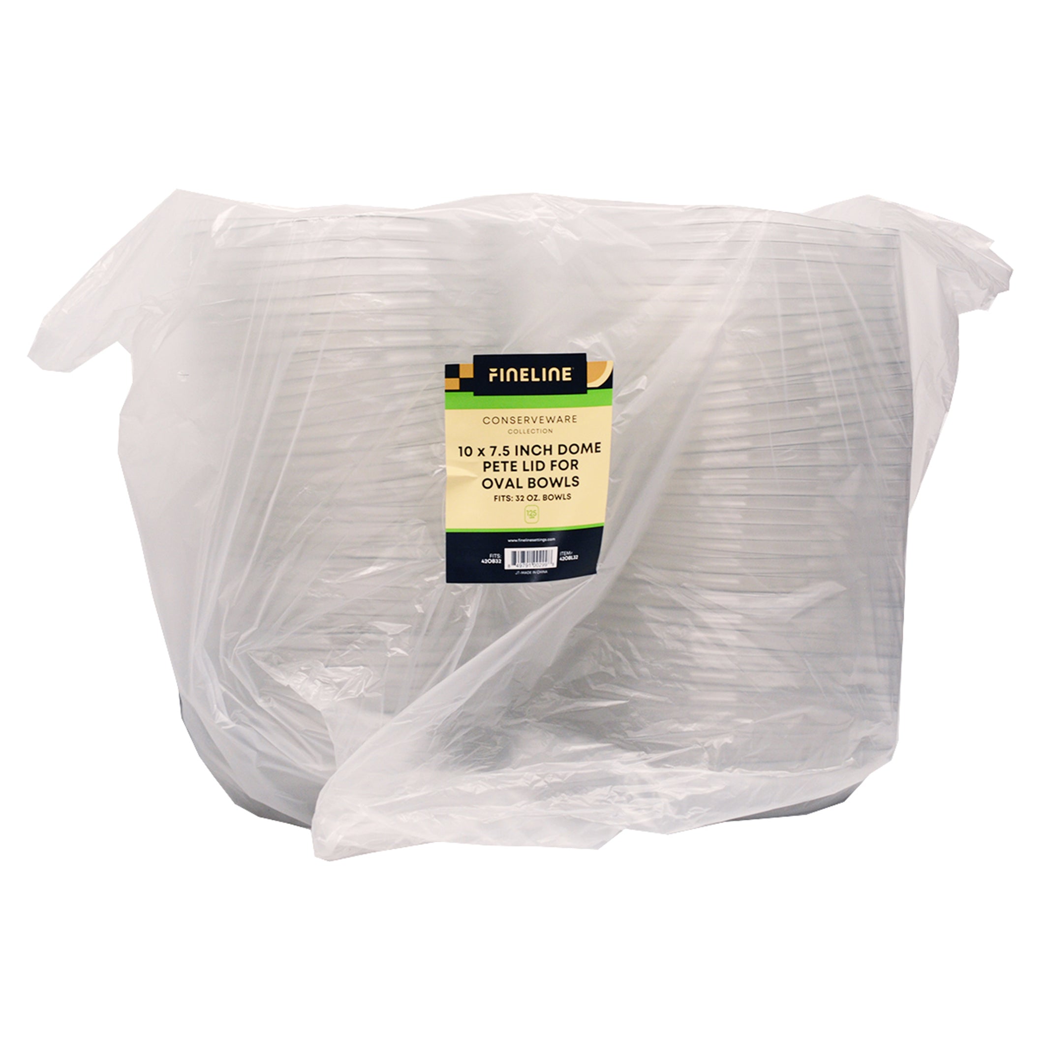 10" X 7.5" DOME LID FOR 32 OZ. OVAL BOWL - packaging view