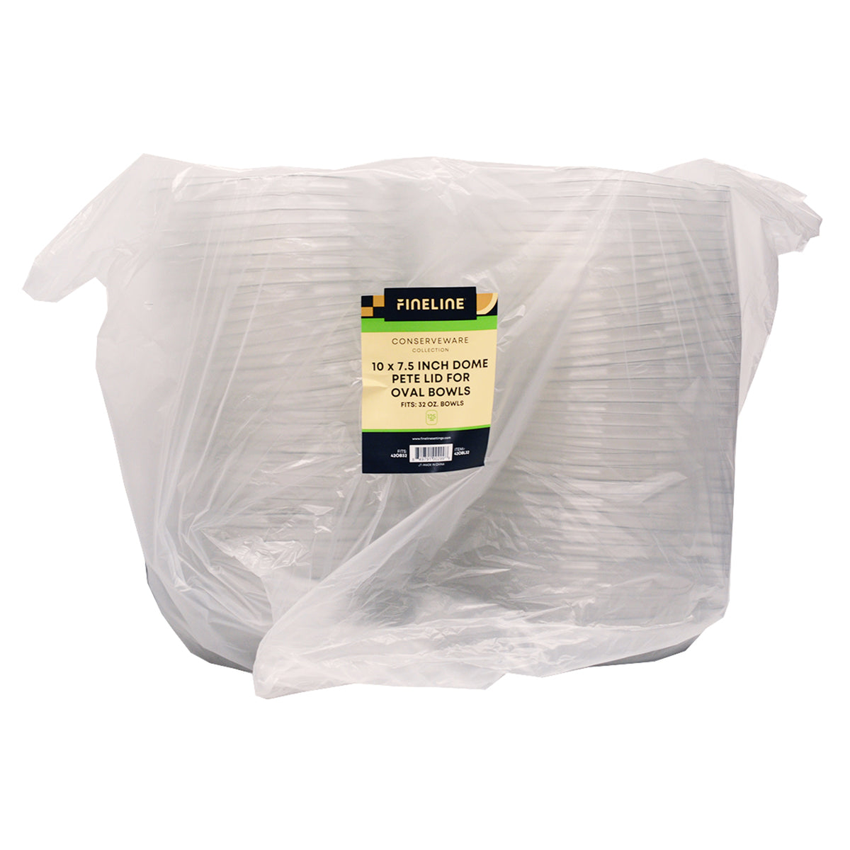 10" X 7.5" DOME LID FOR 32 OZ. OVAL BOWL - packaging view