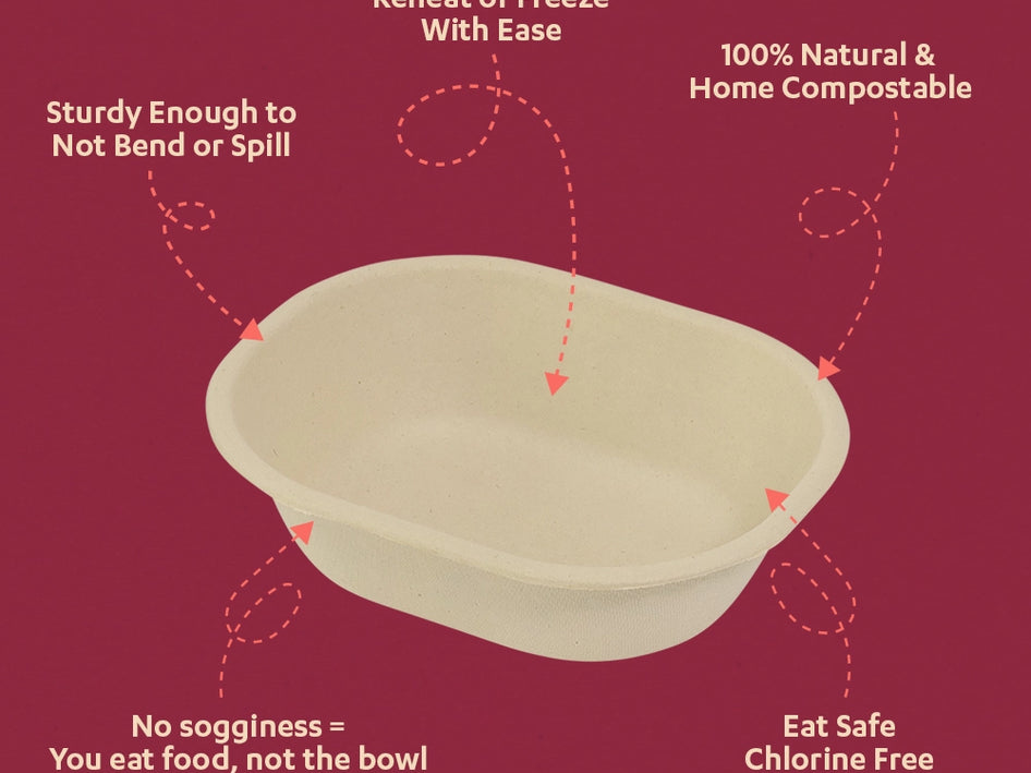 Chattori 250ml Sugarcane Bagasse Disposable Bowl,800 Count