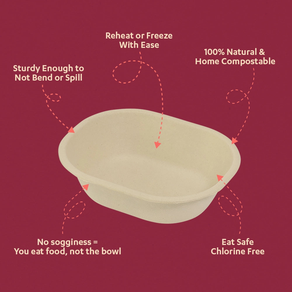 Chattori 250ml Sugarcane Bagasse Disposable Bowl,800 Count