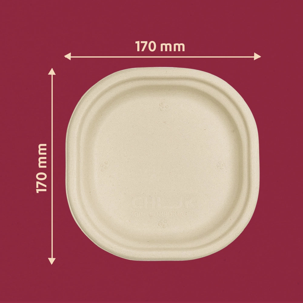Chowpatty 7 Inch Sugarcane Bagasse Disposable Plate,1000 Count