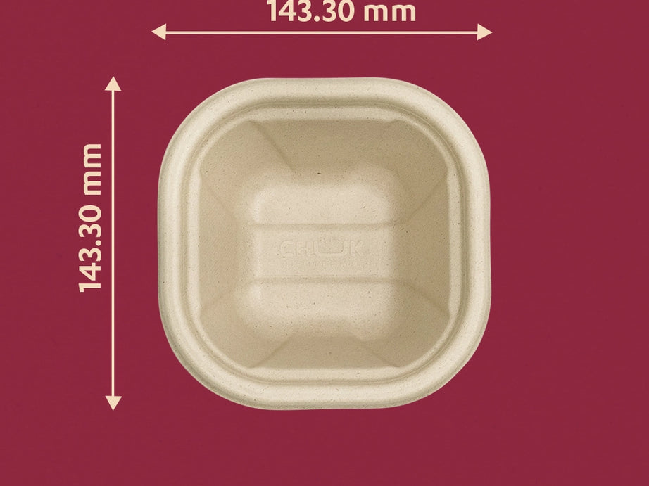 Churry 500ml Sugarcane Bagasse Disposable Delivery Container,1000 Count