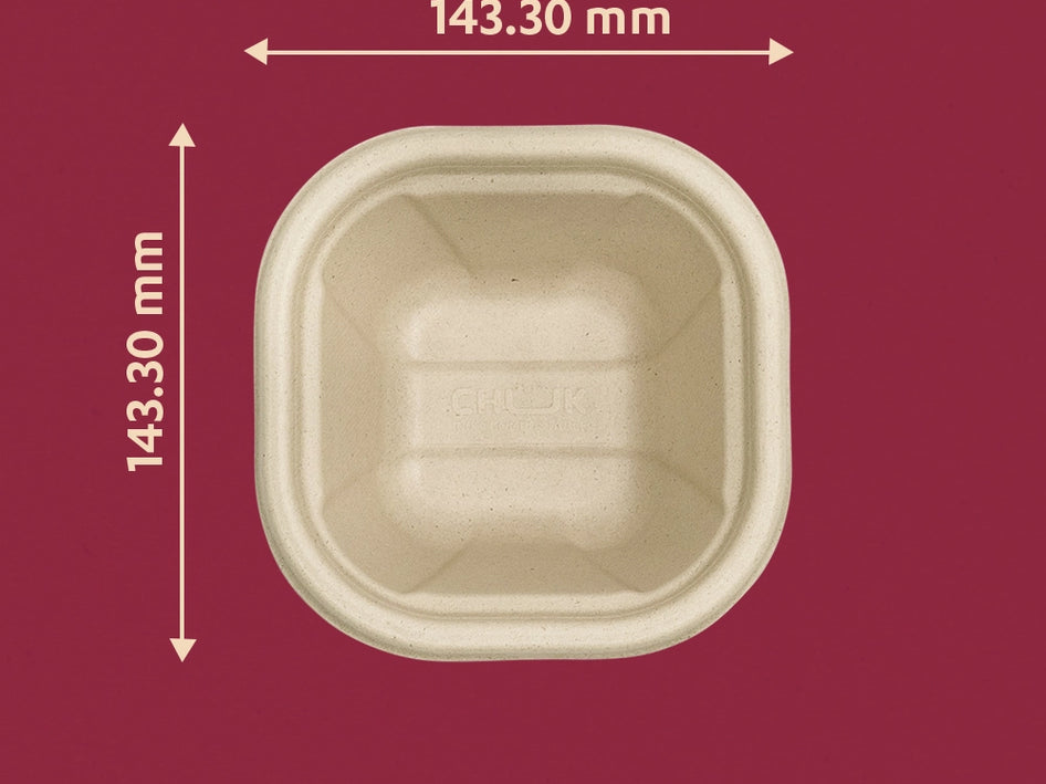 Churry 500ml Sugarcane Bagasse Disposable Delivery Container,1000 Count