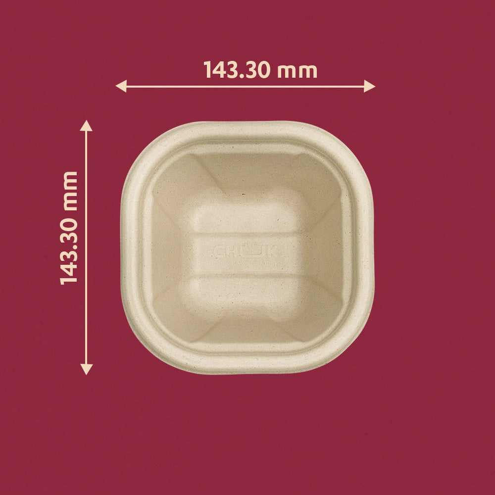 Churry 500ml Sugarcane Bagasse Disposable Delivery Container,1000 Count