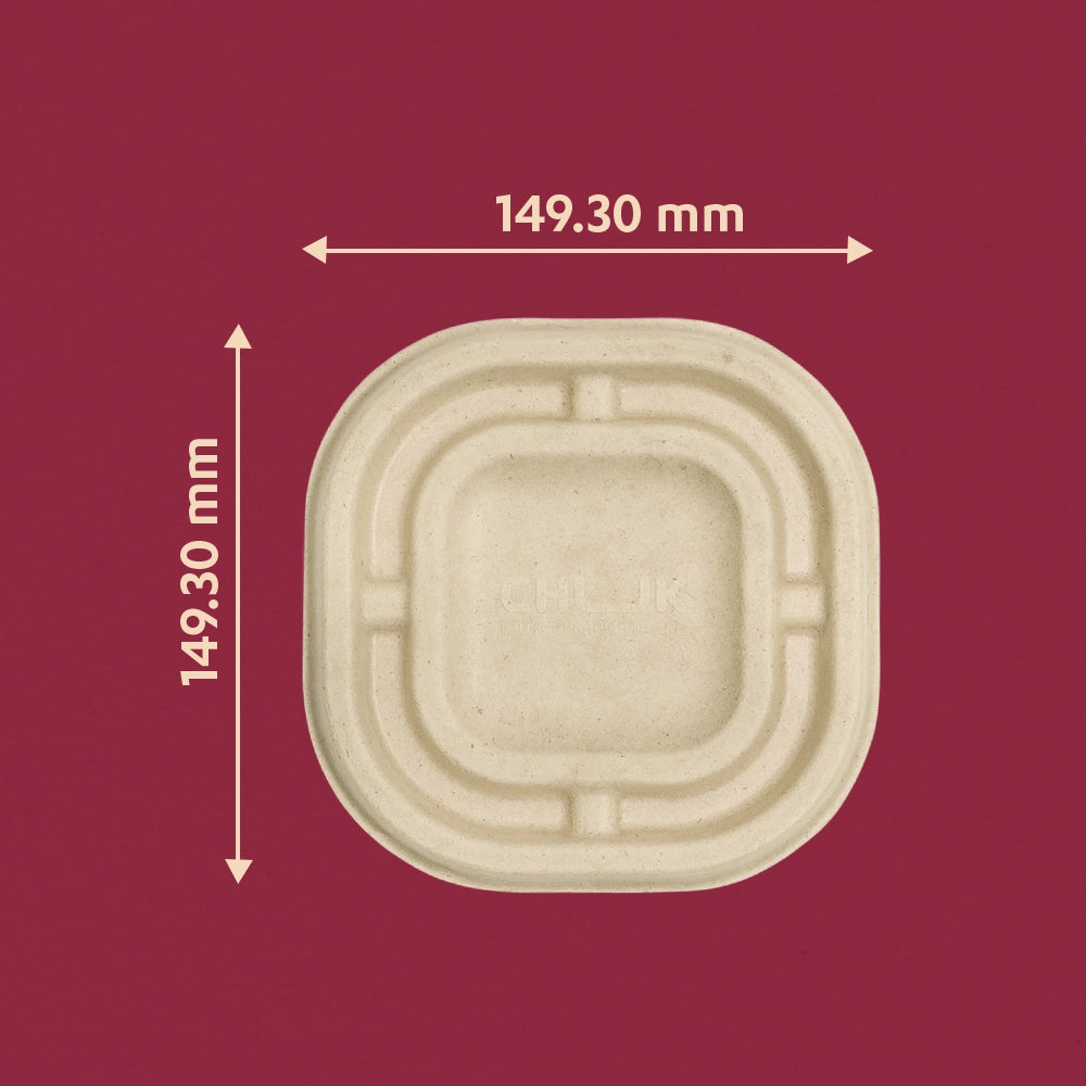 Churry 350ml/500ml Sugarcane Bagasse Disposable Delivery Container Lid,1000 Count