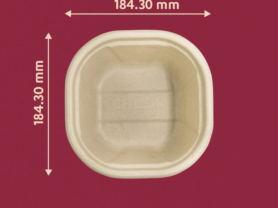 Chox 750ml Sugarcane Bagasse Disposable Delivery Container,750 Count