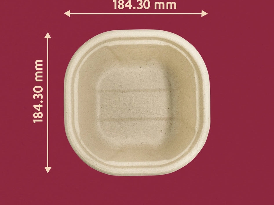 Chox 750ml Sugarcane Bagasse Disposable Delivery Container,750 Count