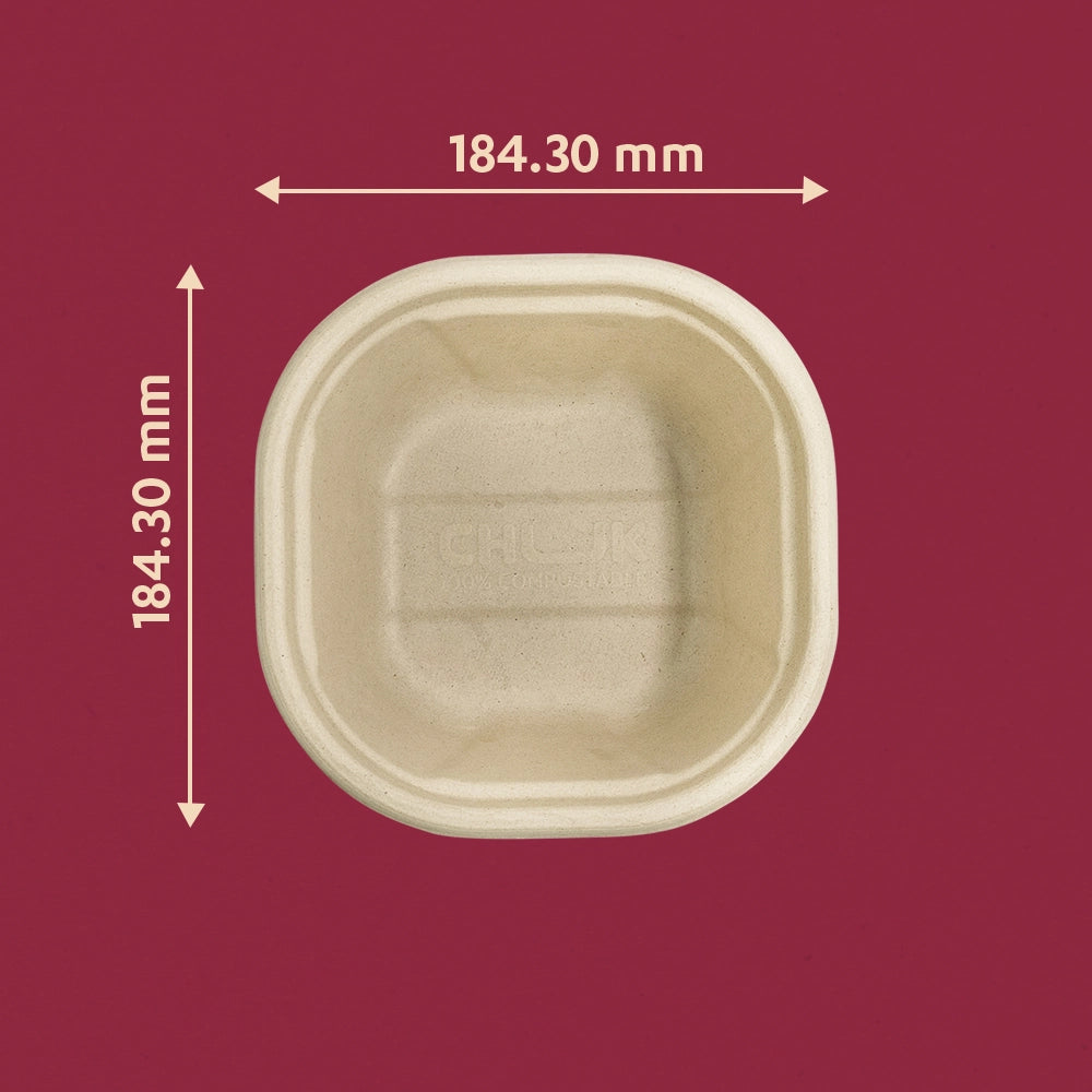 Chox 750ml Sugarcane Bagasse Disposable Delivery Container,750 Count