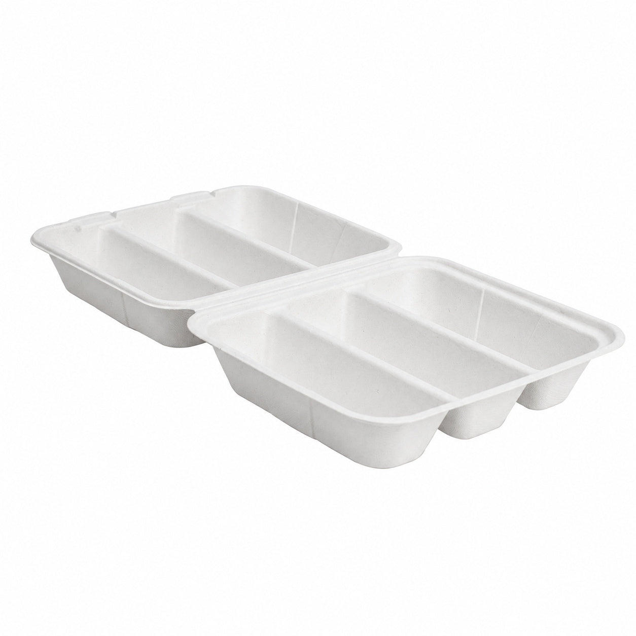 8" x 7" - 3 Section Taco Hinged Molded Fiber Container - PFAS Free, 200-count Case (Copy)