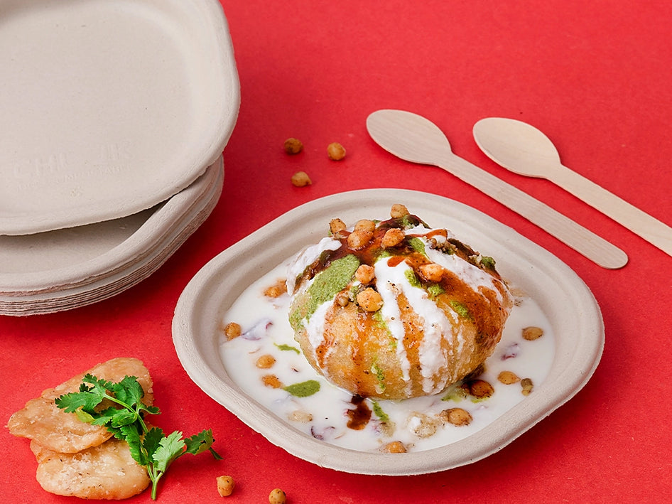 Chowpatty 6 Inch Sugarcane Bagasse Disposable Plate,2000 Count