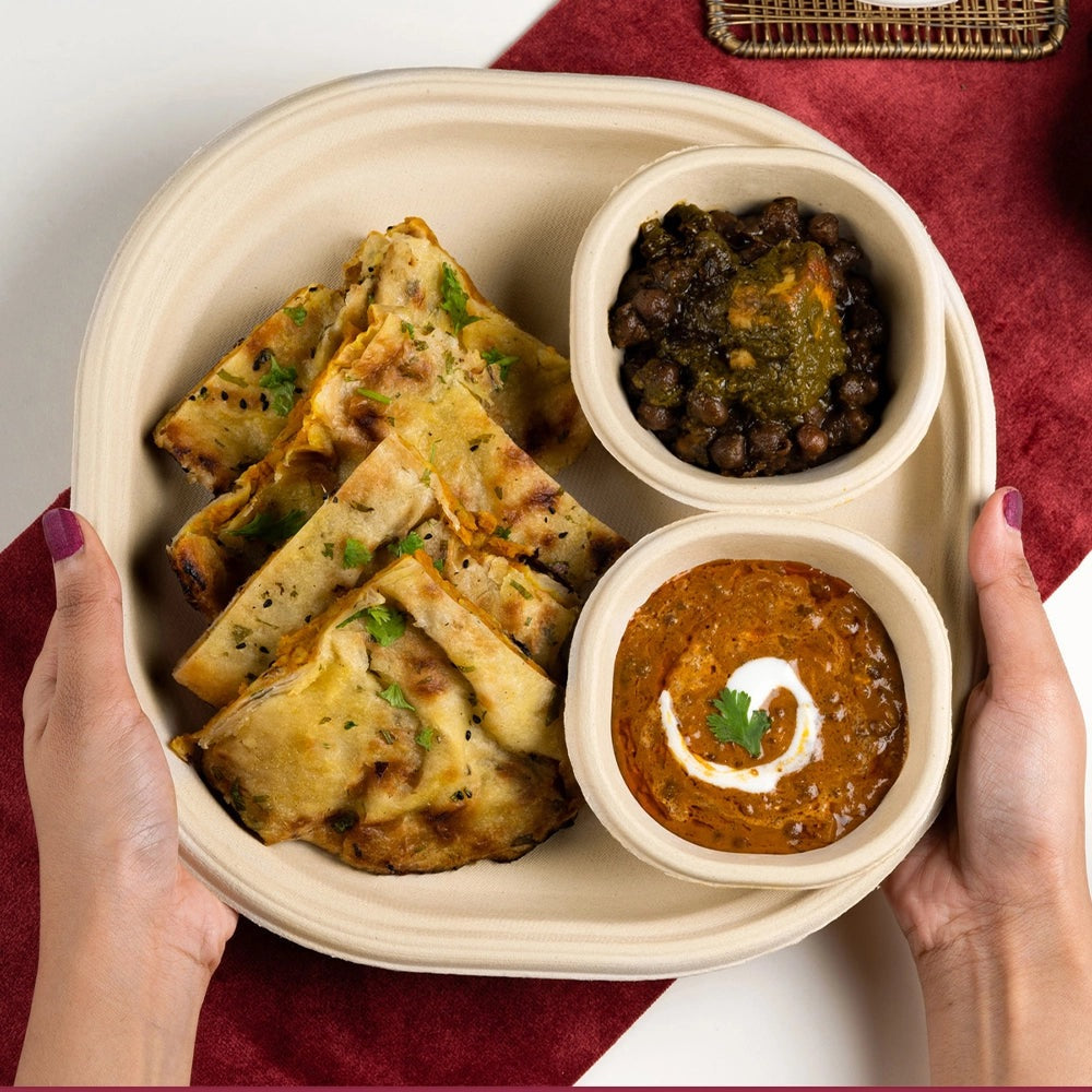 Chaska 10 Inch Sugarcane Bagasse Disposable Plate,500 Count