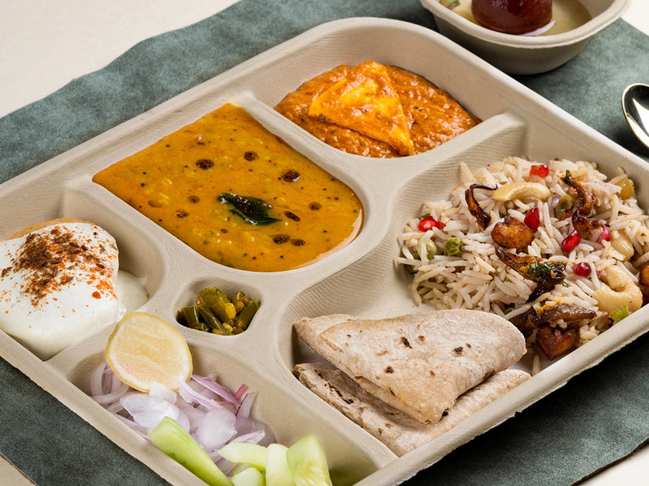 Chunky 5CP Sugarcane Bagasse Disposable Meal Plate,500 Count