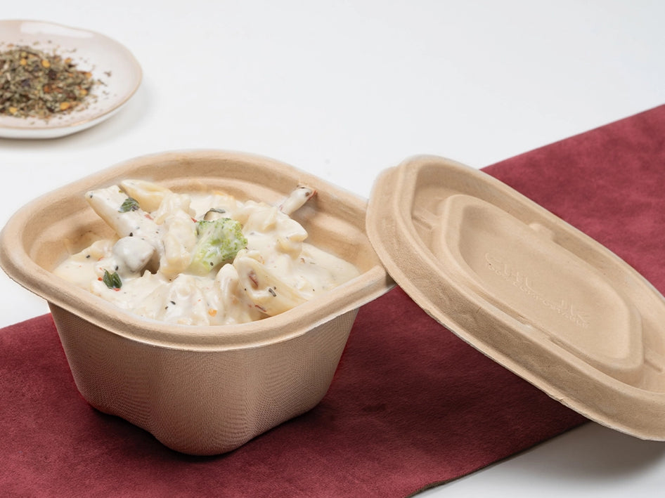 Churry 500ml Sugarcane Bagasse Disposable Delivery Container,1000 Count