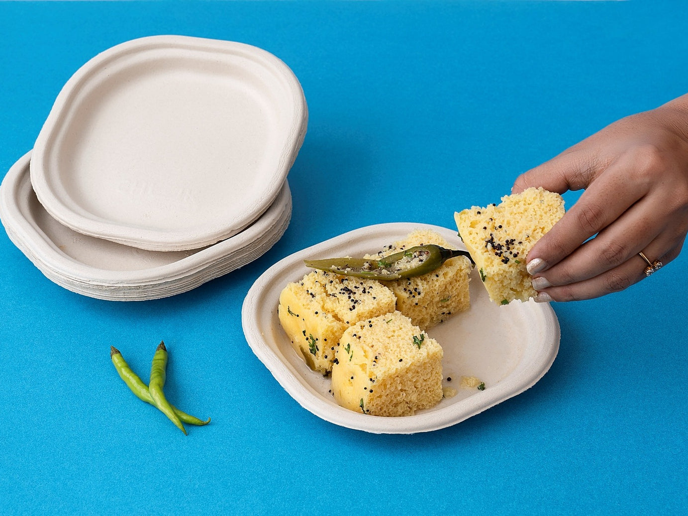 Chowpatty 6 Inch Sugarcane Bagasse Disposable Plate,2000 Count