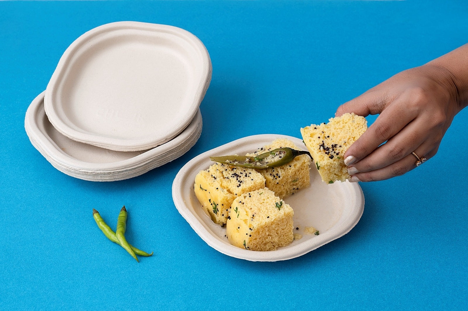 Chowpatty 6 Inch Sugarcane Bagasse Disposable Plate,2000 Count