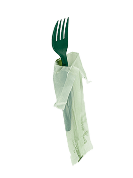 6.5" Heavy Duty Cutlery, Indv. Wrapped Fork, Green, 750-Count Case