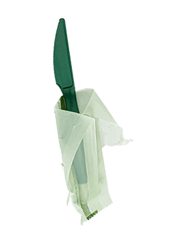 6.5" Heavy Duty Cutlery, Indv. Wrapped Knife, Green, 750-Count Case